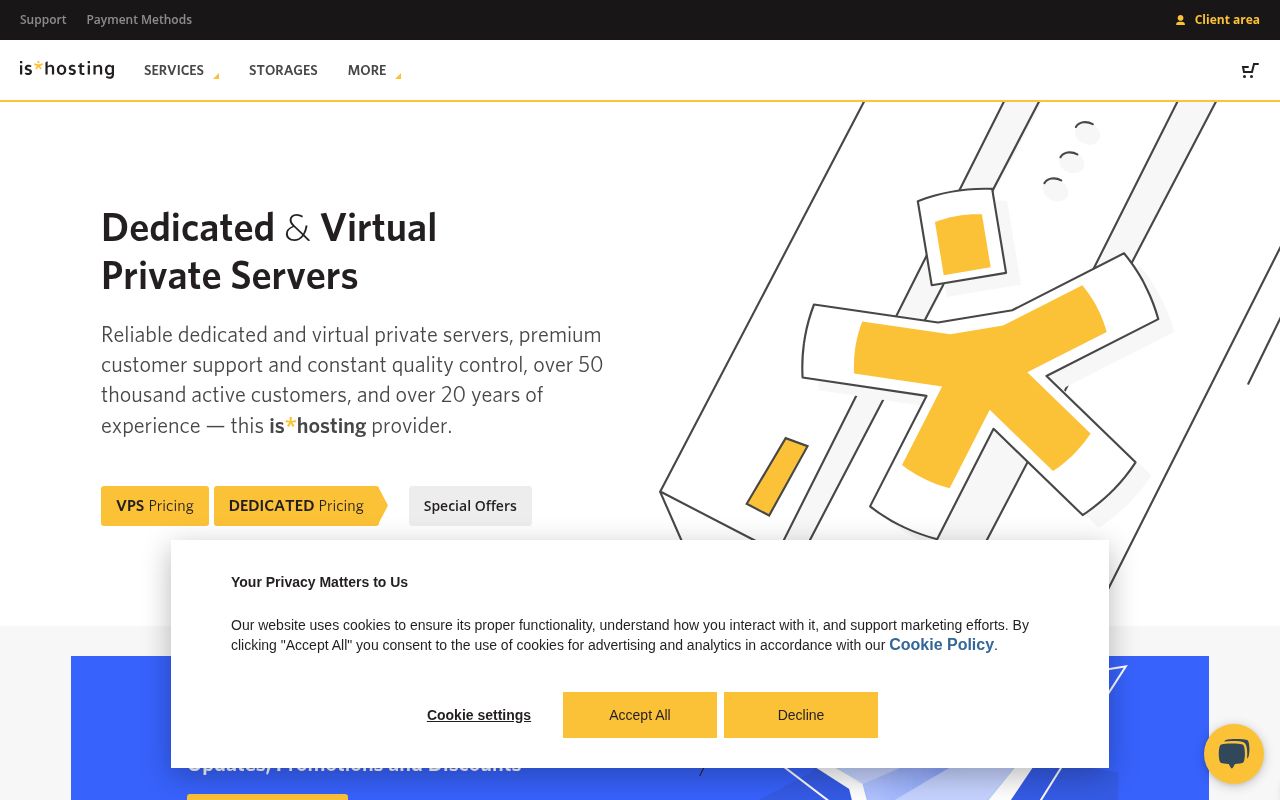 Website screenshot of is*hosting