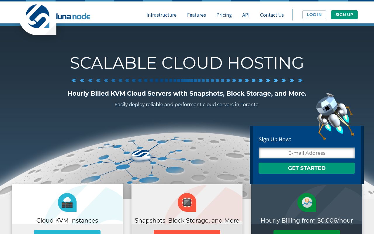 Website screenshot of Luna Node