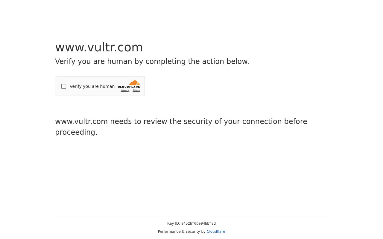 Website screenshot of Vultr